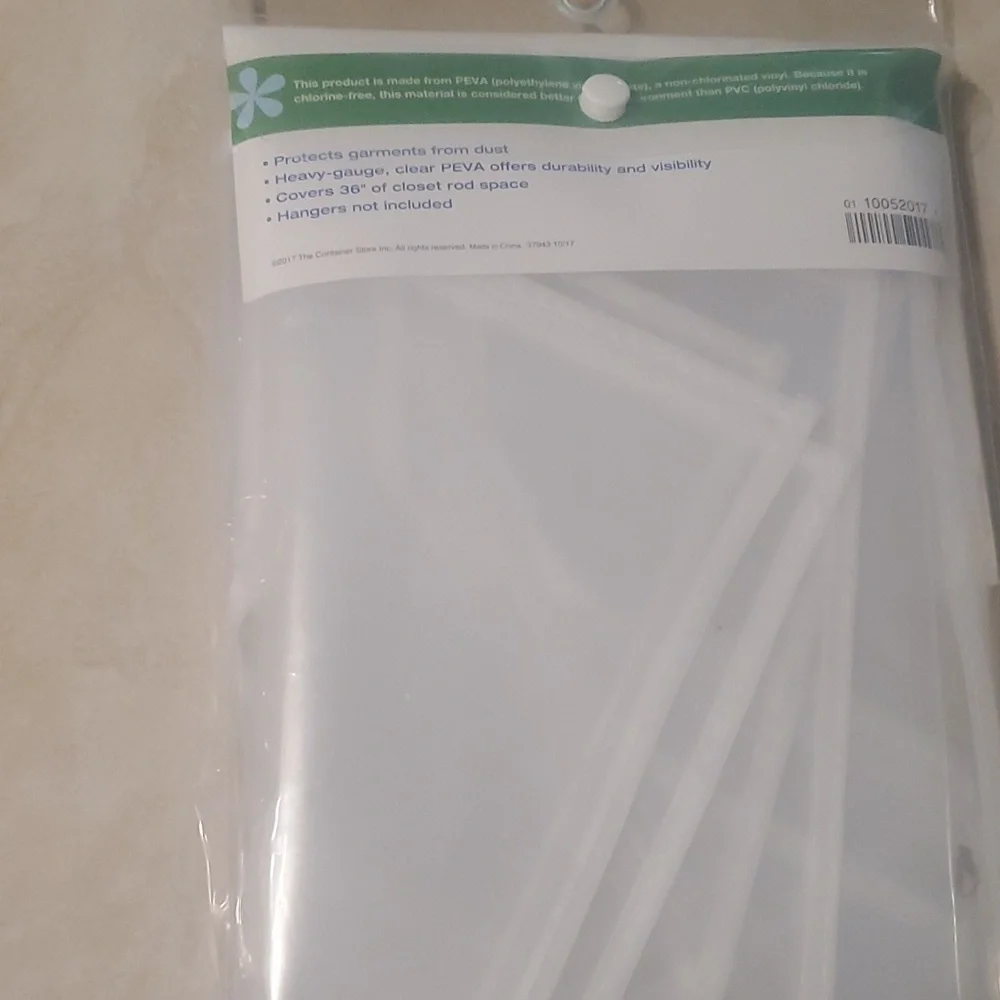NWT Clear PEVA Closet Rod Cover Container Store